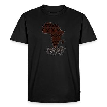 Racines africaines, Carte de l’Afrique, Fierté noire - T-shirt Premium bio Homme - noir - Devant - Nico (187cm)