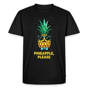 Cool Pineapple - "Pineapple, Please" - Men's Premium Organic T-Shirt - black - Front - Nico (187cm)