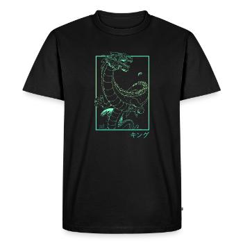 Japon Dragon Vaporwave retro 90s E-Girl E-Boy - T-shirt Premium bio Homme - noir - Devant - Nico (187cm)