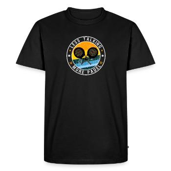 Less Talking More Padel Tennis - Retro Vintage - Men's Premium Organic T-Shirt - black - Front - Nico (187cm)