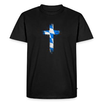 Bavaria Flag Used Look Bavarian Flag Vintage - Men's Premium Organic T-Shirt - black - Front - Nico (187cm)