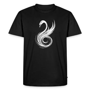 Tête de cygne ornée élégante avec des ailes - T-shirt Premium bio Homme - noir - Devant - Nico (187cm)