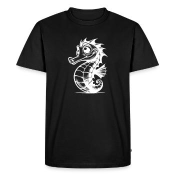 Hippocampe Enfants Crayon Grands Yeux Croquis - T-shirt Premium bio Homme - noir - Devant - Nico (187cm)