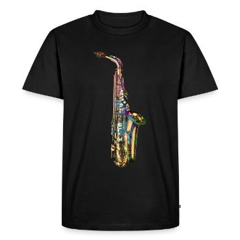 Sax - T-shirt Premium bio Homme - noir - Devant - Nico (187cm)