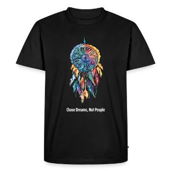 Chase Dreams, Not People Chemise de motivation - T-shirt Premium bio Homme - noir - Devant - Nico (187cm)