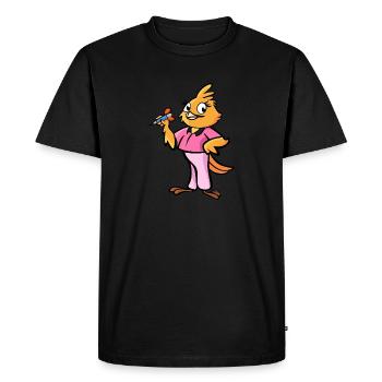 Dart Bird / Dart Playing Bird - Men's Premium Organic T-Shirt - black - Front - Nico (187cm)