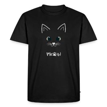 Amour de chat - T-shirt Premium bio Homme - noir - Devant - Nico (187cm)