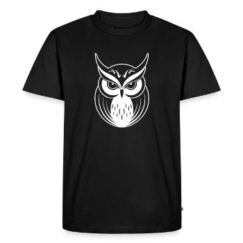 Hibou Hibou Oiseaux Oiseaux - T-shirt Premium bio Homme - noir - Devant - Nico (187cm)