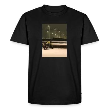 Moto neige - T-shirt Premium bio Homme - noir - Devant - Nico (187cm)