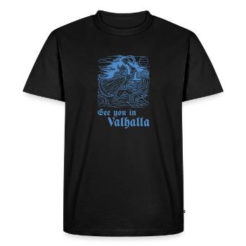 Viking Woodcut 07 2024 02 - Men's Premium Organic T-Shirt - black - Front - Nico (187cm)