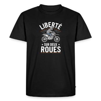 Liberté sur deux roues - T-shirt Premium bio Homme - noir - Devant - Nico (187cm)