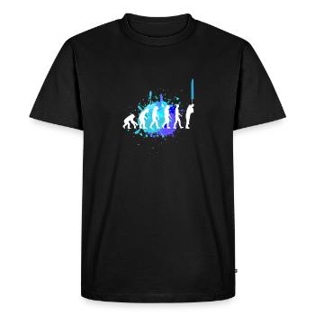 Peintre de l’évolution – Maître de l’artisanat - T-shirt Premium bio Homme - noir - Devant - Nico (187cm)