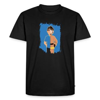 Héros de la vie quotidienne | Héros héros sauveteur - T-shirt Premium bio Homme - noir - Devant - Nico (187cm)