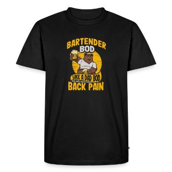 Bartender Bod Like A Dad Bod Biology Teacher - Men's Premium Organic T-Shirt - black - Front - Nico (187cm)
