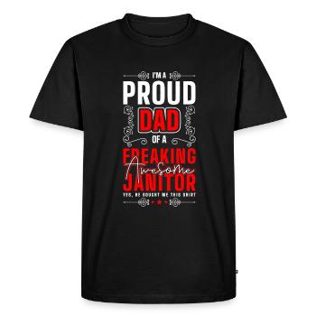 Porte-clés Gardien Profession Nettoyeur - T-shirt Premium bio Homme - noir - Devant - Nico (187cm)