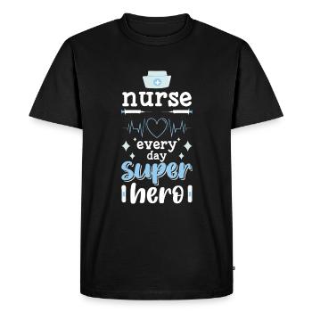 Travail quotidien de sauveteur de super-héros - T-shirt Premium bio Homme - noir - Devant - Nico (187cm)