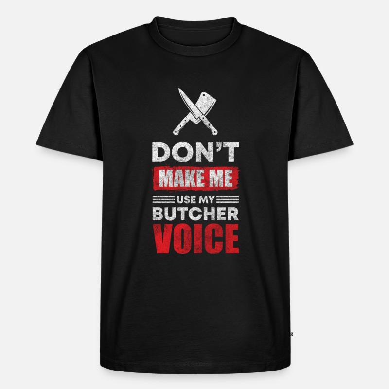 Schlachter Fleischerei Wurst - Männer Premium Bio T-Shirt - Schwarz