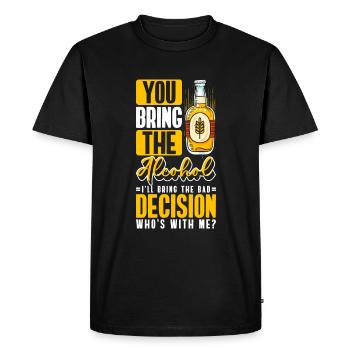 Alcool alcoolique Buveur excessif Pub - T-shirt Premium bio Homme - noir - Devant - Nico (187cm)