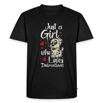 Dalmatian Paw Dog Owner Animal Friend - Men's Premium Organic T-Shirt - black - Front - Nico (187cm)