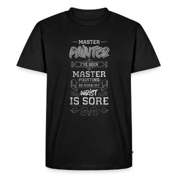 Rouleau de peinture Painter Roll - T-shirt Premium bio Homme - noir - Devant - Nico (187cm)