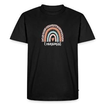 Economist Rainbow Leopard Funny Economist - Men's Premium Organic T-Shirt - black - Front - Nico (187cm)
