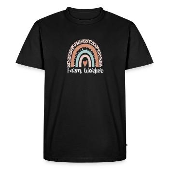 Farm Worker Rainbow Leopard Funny Farm Worker - Men's Premium Organic T-Shirt - black - Front - Nico (187cm)