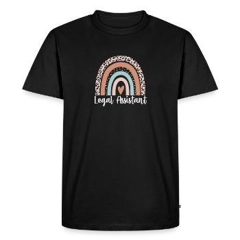 Legal Assistant Rainbow Leopard Funny Legal - Men's Premium Organic T-Shirt - black - Front - Nico (187cm)