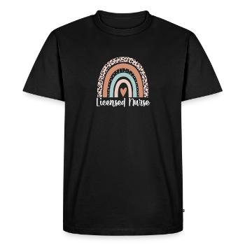 Infirmière agréée Rainbow Leopard Drôle Licencié - T-shirt Premium bio Homme - noir - Devant - Nico (187cm)