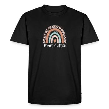 Meat Cutter Rainbow Leopard Funny Meat Cutter - Men's Premium Organic T-Shirt - black - Front - Nico (187cm)