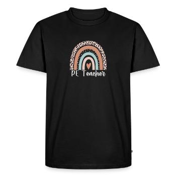 PE Teacher Rainbow Leopard Funny PE Teacher - Men's Premium Organic T-Shirt - black - Front - Nico (187cm)