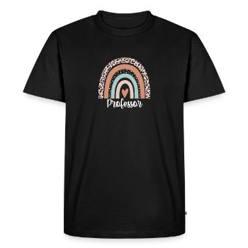 Professor Rainbow Leopard Funny Professor - Men's Premium Organic T-Shirt - black - Front - Nico (187cm)