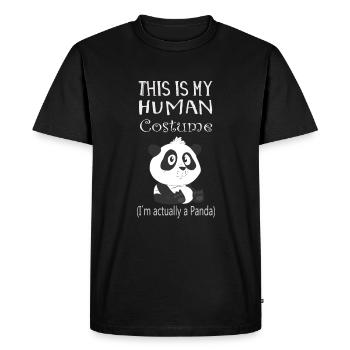 Human costume - I'm actually a panda - Men's Premium Organic T-Shirt - black - Front - Nico (187cm)