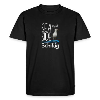 Schillig Nordsee Moin Insel Schillig Sea Side Möwe - Männer Premium Bio T-Shirt - Schwarz - Vorne - Nico (187cm)