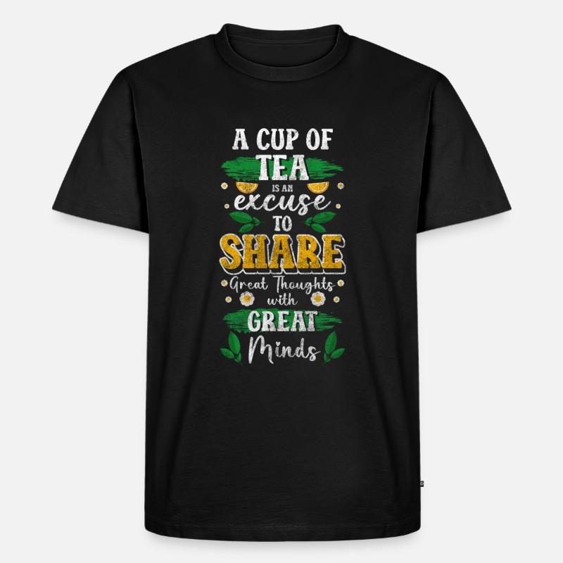 Teetrinker Gemütlich Getränk - Männer Premium Bio T-Shirt - Schwarz