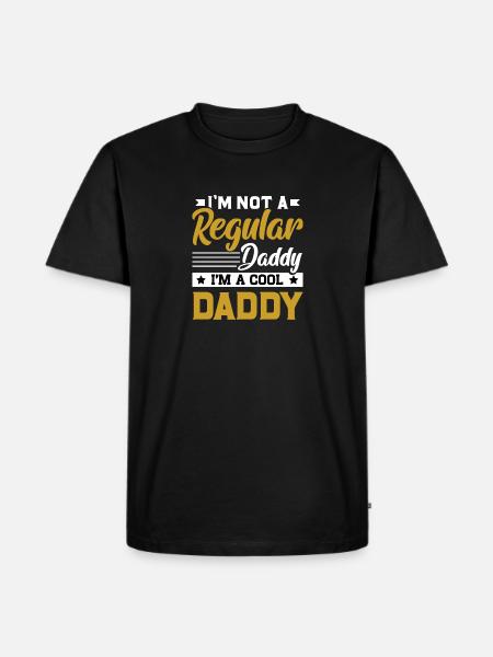Jeg er ikke en almindelig far, jeg er en sej far - Herre Premium økologisk T-shirt - sort
