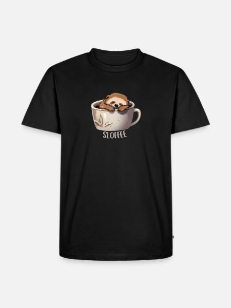 sloffee - Männer Premium Bio T-Shirt - Schwarz