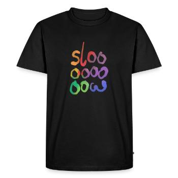 slooow - T-shirt Premium bio Homme - noir - Devant - Nico (187cm)