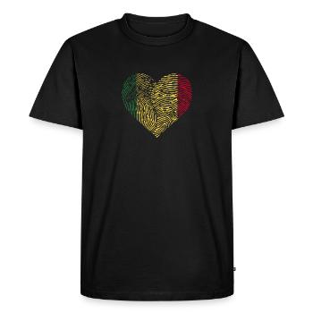 Cœur du Mali – Unité et amour pour le Mali - T-shirt Premium bio Homme - noir - Devant - Nico (187cm)