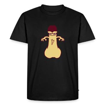 bite penis queue sexe - T-shirt Premium bio Homme - noir - Devant - Nico (187cm)