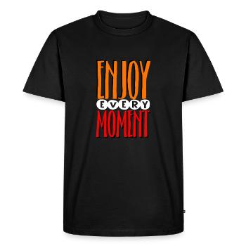enjoy every moment - Men's Premium Organic T-Shirt - black - Front - Nico (187cm)