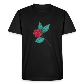 Branche avec des baies rouges - T-shirt Premium bio Homme - noir - Devant - Nico (187cm)