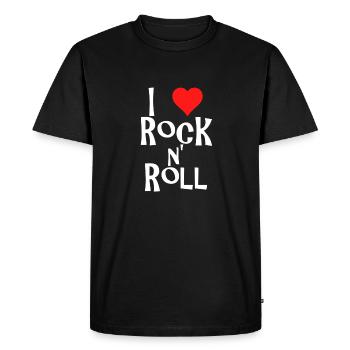 rock n' roll - Men's Premium Organic T-Shirt - black - Front - Nico (187cm)