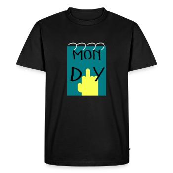 C'est ma chemise je déteste le lundi - T-shirt Premium bio Homme - noir - Devant - Nico (187cm)