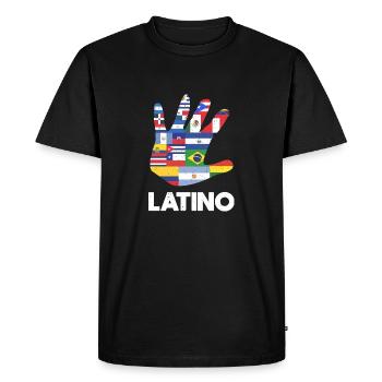 Latino Amérique latine Drapeaux Blanc - T-shirt Premium bio Homme - noir - Devant - Nico (187cm)