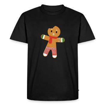 Christmas Biscuit - Men's Premium Organic T-Shirt - black - Front - Nico (187cm)