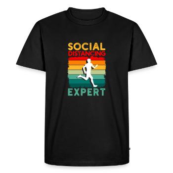 Expert de distance sociale drôle de cadeau de coureur - T-shirt Premium bio Homme - noir - Devant - Nico (187cm)