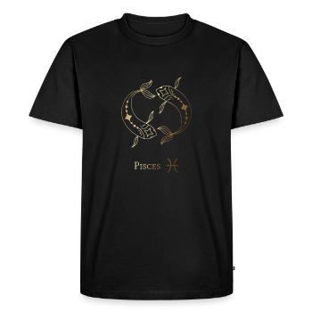Pisces Zodiac Sign - Men's Premium Organic T-Shirt - black - Front - Nico (187cm)