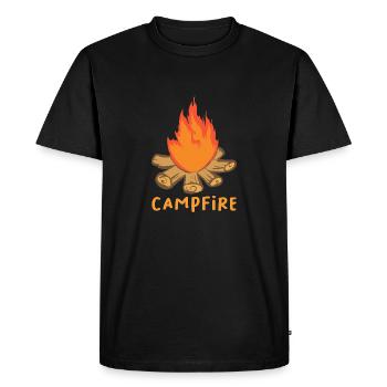 Feu de camp - T-shirt Premium bio Homme - noir - Devant - Nico (187cm)