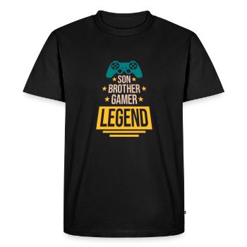 Fils Frère Gamer Légende - T-shirt Premium bio Homme - noir - Devant - Nico (187cm)