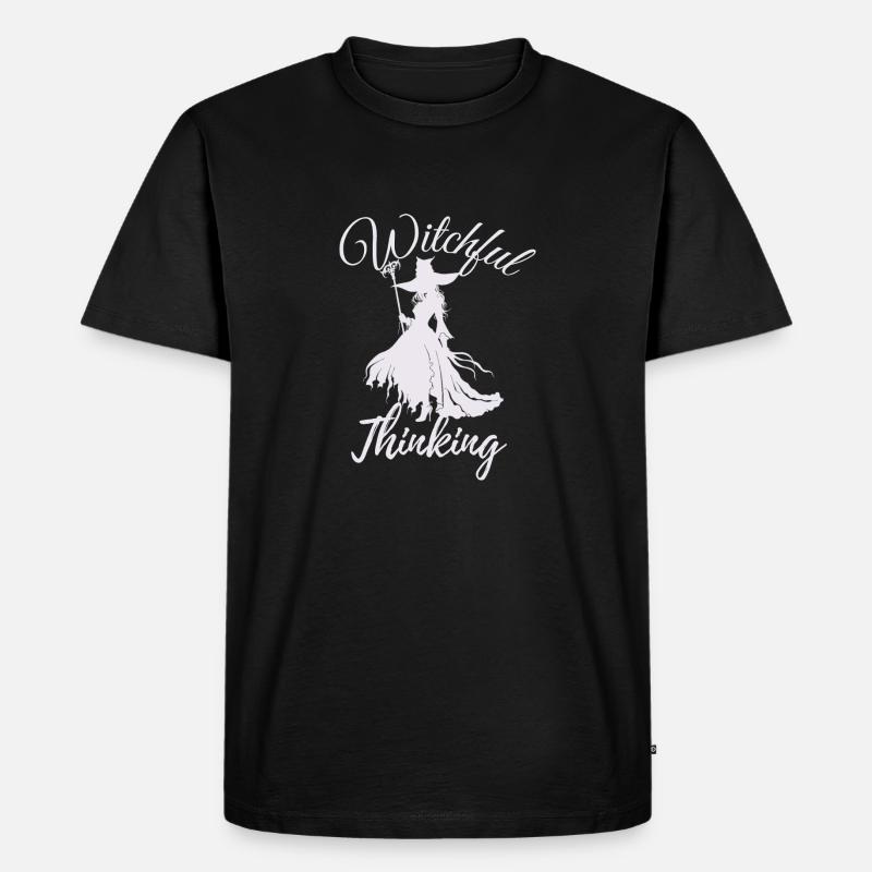 Halloween Witch, Witchful Thinking - Männer Premium Bio T-Shirt - Schwarz